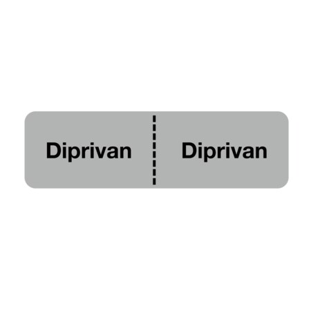 IV Drug Line Label - Diprivan/Diprivan 7/8 X 3 Gray W/Black